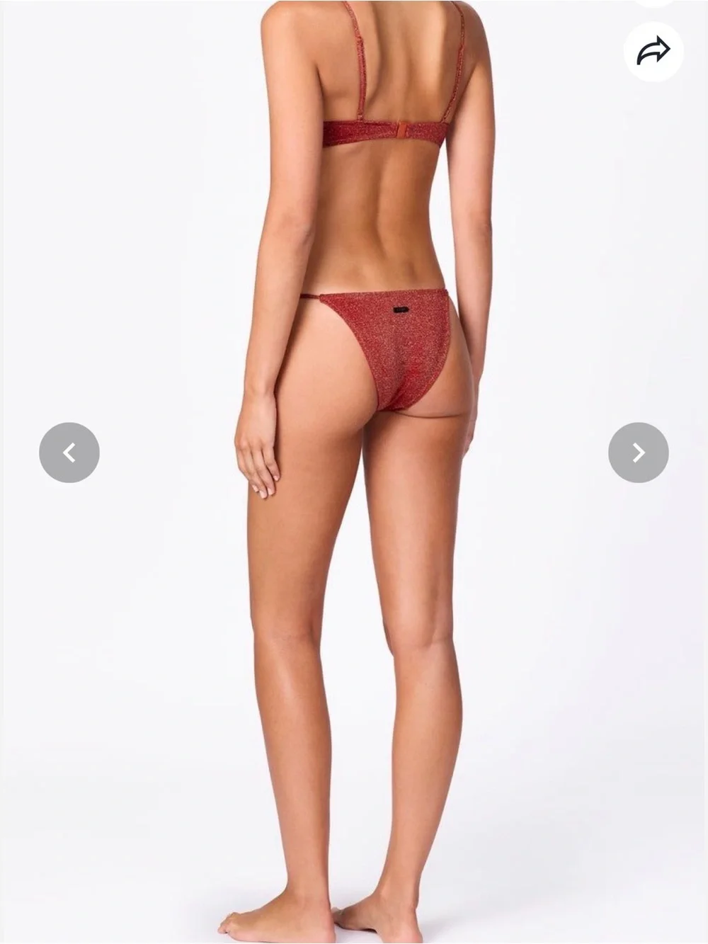 triangl swimwear Glitter Red Tie-Side Bikini Set